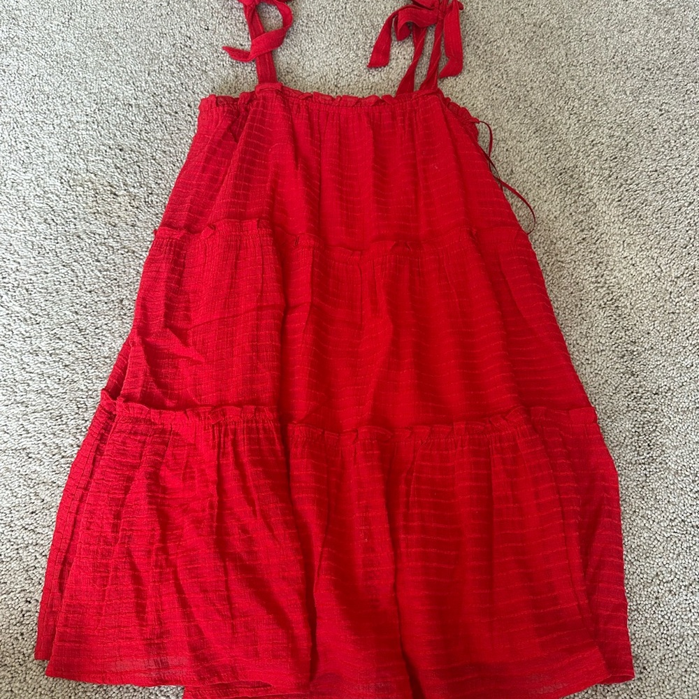 Altar'd State Vibrant Red Tie-Shoulder Dress
